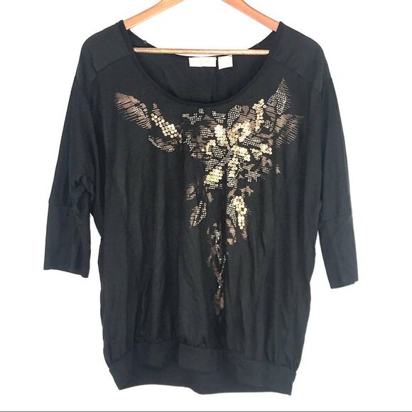 Miss Me Black Top Size M - Picture 1 of 4